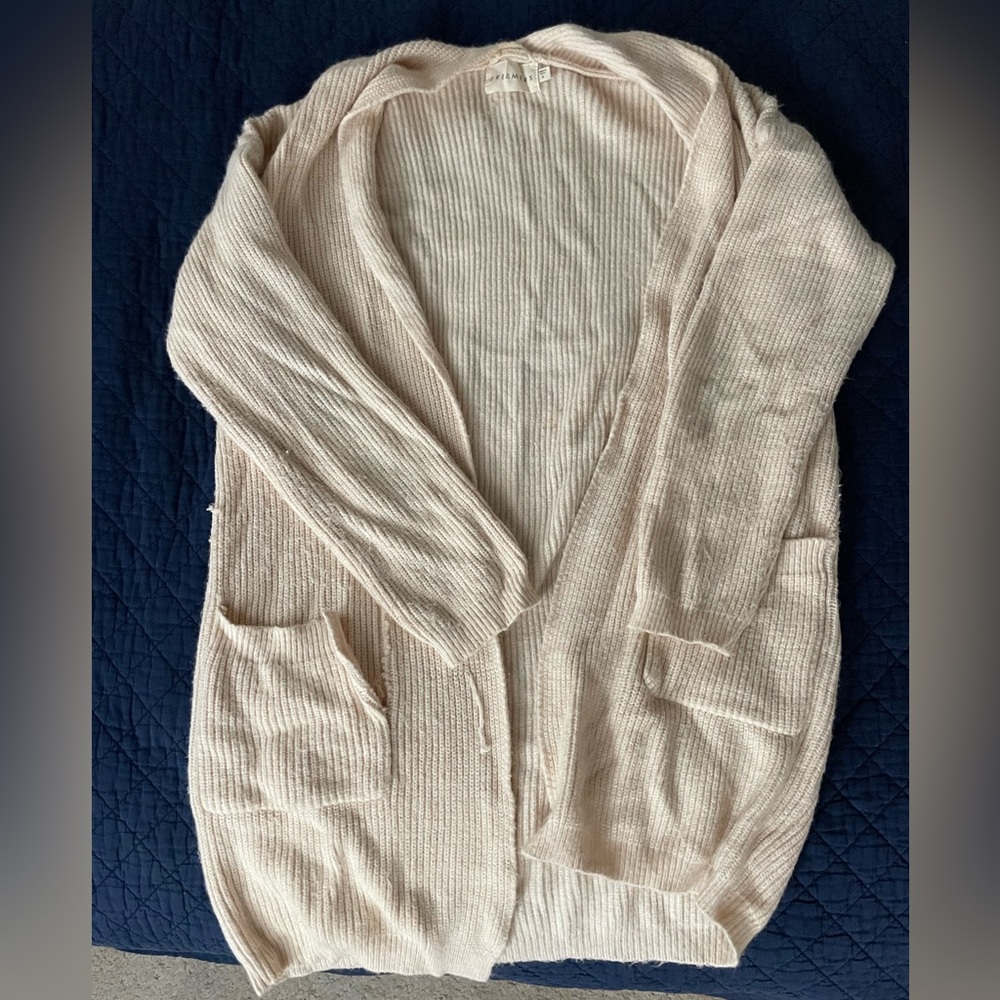 Dreamers Cream Cardigan Sweater Soft Knit